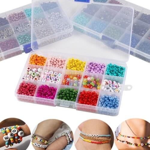 1Set Mix Style Colorful Letter Heart Beads Elastic Wire Loose Spacer Beads For DIY Jewelry Making Findings Kits Supplies Sets
