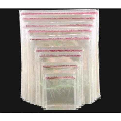 100PCS 9C OPP transparent sticker seal bag clothes packing/storage bag jewelry bag gift bag