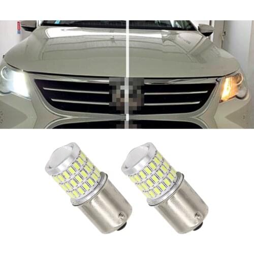 2PCs Car LED DRL Light 1156 BA15S White For Volkswagen Passat CC (2011)
