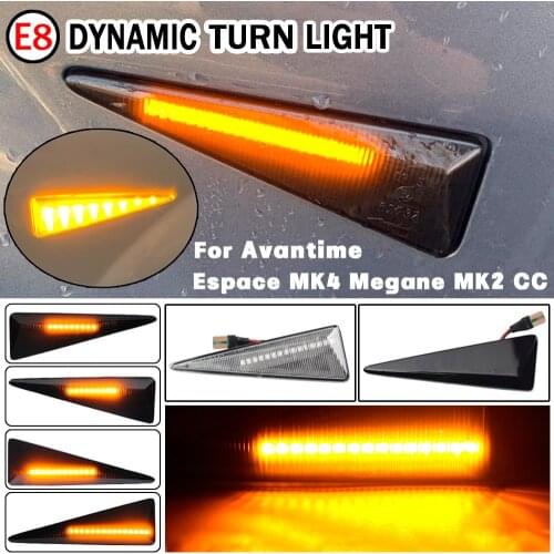 2Pcs Car Dynamic LED Side Marker Light Turn Signal For Renault Megane MK2 CC Espace MK4 Scenic Avantime Thalia 2