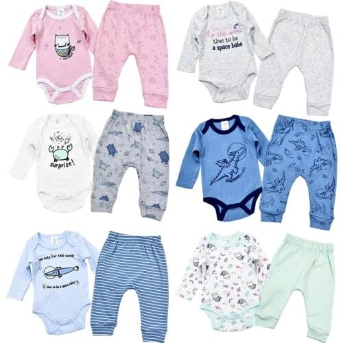 2pieces/set Newborn Clothes Babies Long Sleeve Bodysuit + Trousers Cotton Baby Girl Set Spring Autumn Pullover Baby Boy Outfit