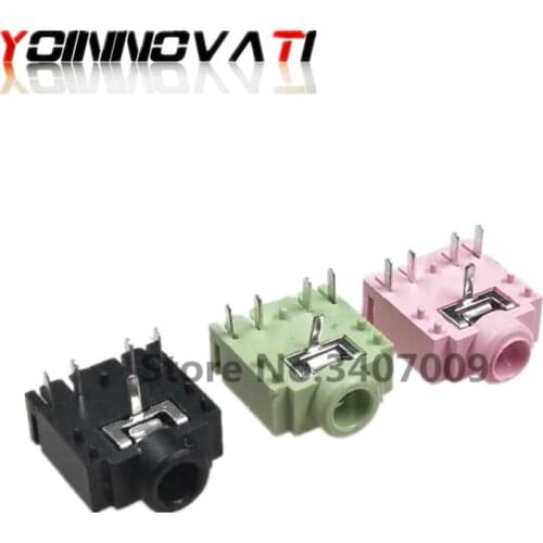 20Pcs PJ-307 PJ307 Green/pink/black 3.5mm Stereo Jack Socket Audio Jack Connector PCB 3F07 5PIN
