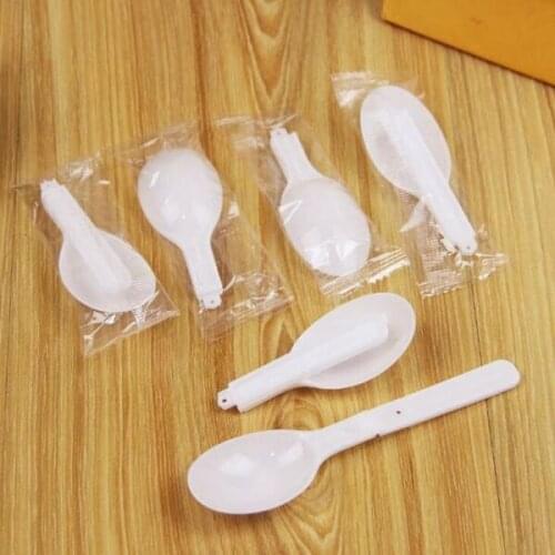 5000pcs Disposable Plastic White Scoop Folding Spoon Ice Cream Pudding Scoop With Individual Package