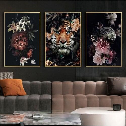 5D Diamond Painting Animal Tiger Peony Flower Full Square Diamond Mosaic Diamond Embroidery Cross Stitch Resin Drill Home Decor