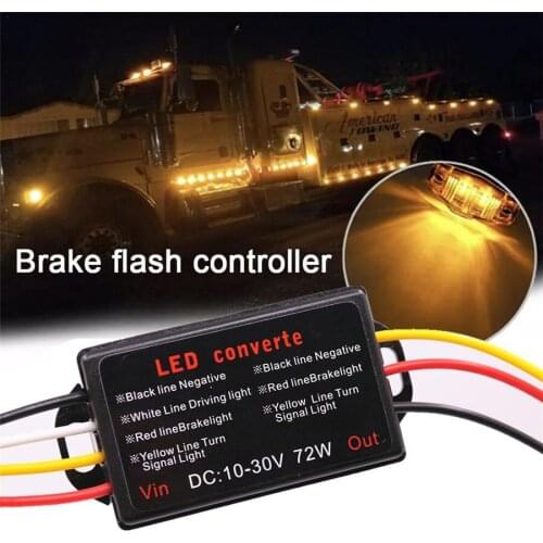 Car LED Light Flash Strobe Controller Flasher Module Adapter for Side Marker Brake Light Tail Stop Turn Lights 10-30V