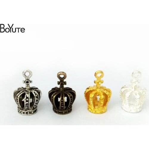 BoYuTe (40 Pieces/Lot) 4 Colors Wholesale Zinc Alloy Materials Diy Accessories Crown Charms Pendants Jewelry Findings
