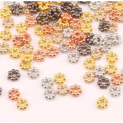 1000pcs Rose Gold Silver Color CCB Flower Beads 3mm Loose Spacer Beads For Jewelry Making Diy Bracelet Handmade Accessories
