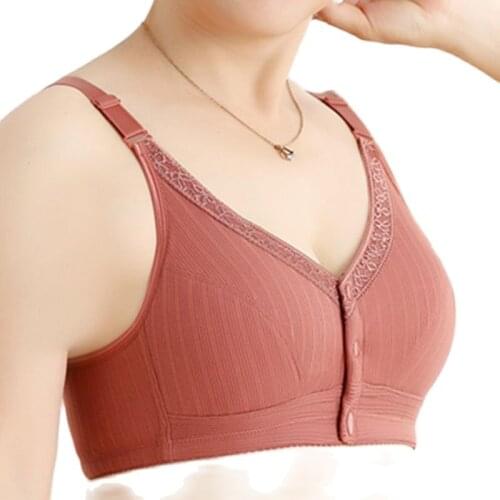 Front Button Bralette Plus Size Adjustable Belt Women Top without sponge Lingerie Underwear 8070c