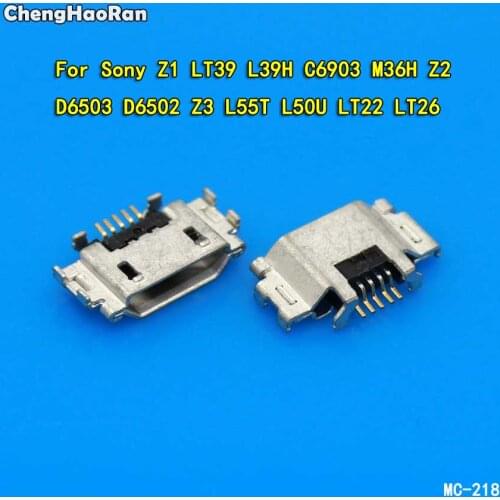 ChengHaoRan 2pcs For Sony Z1 LT39 L39H C6903 M36H Z2 D6503 D6502 Z3 L55T LT22 LT26 Micro USB Jack Charging Port Dock Connector