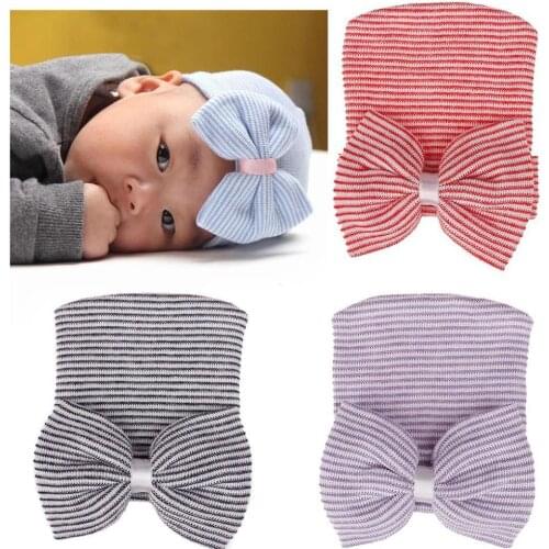 Newborn Baby Beanie Cotton Knit Striped Baby Caps Toddler Hat Infant Beanie Hat Baby Girl Boy Hat Cap Infant Baby Hat