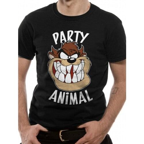Tasmanian Devil Party Animal Official Taz Looney Tunes Black Mens T-shirt Gift Print T-shirtHip Hop Tee Shirt hot tees