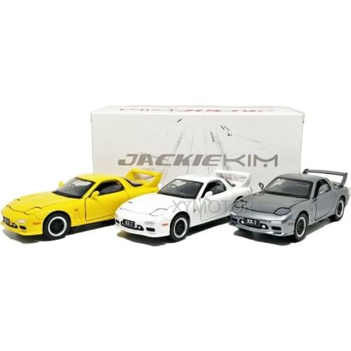 1/32 Jackiekim For MAZDA RX 7 RX-7 Diecast Metal Model CAR kids Gifts Collection White/Gray/Yellow Metal,Plastic,Rubber