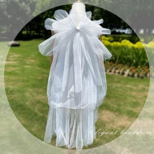 Ins Hotsale Multi-Layers Bridal Veils Wedding Headpiece with Veil Handmade Women Hair Accessories заколки на волосы 2021