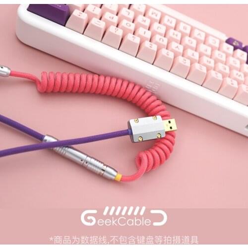 GeekCable Handmade Customized Mechanical Keyboard Data Cable For GMK Theme SP Keycap Line The Grand Budapest Hotel Colorway