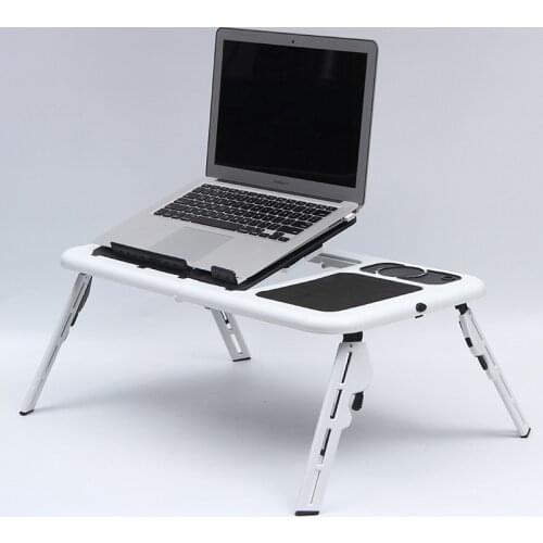 Multifunctional Laptop Desk Standing Folding Computer Desk with USB Cooling Bed Laptop Stand