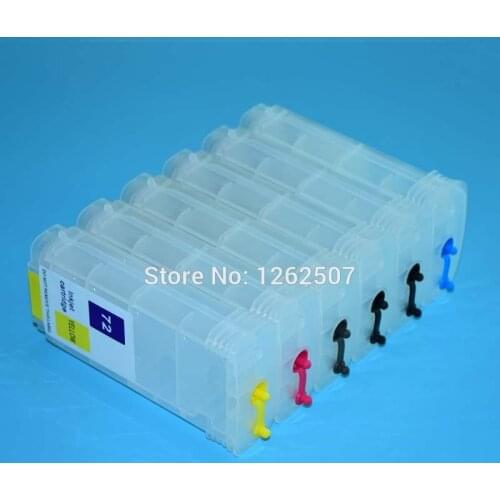 130ml * 6color HP72 Refillable ink cartridges for HP designjet T1100 T1120 T1300 T2300 72 C9403A C9370A Large format plotters