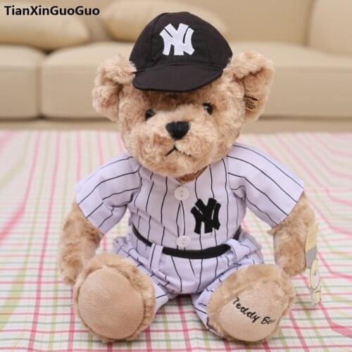 England fashion units baseball bear large 32cm cartoon teddy bear plush toy soft doll birthday gift b0719