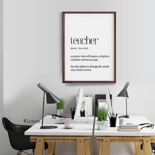 Teacher Gifts Definition Appreciation Quotes Poster Prints Wall Art Canvas Painting Pictures School Office Home Decor