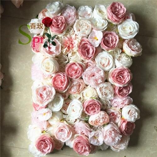 SPR Low MOQ Beautiful Wedding Decorative Backdrop Panels Artificial Flower Wall Panel