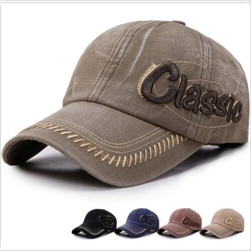 New spring mens baseball cap water wash classic retro letter 3D embroidered cotton baseball caps
