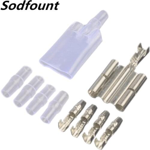 100sets Brass terminal PVC sheath crimping 0.2-1.0mm2 terminal block connector one for four warhead to wiring connector