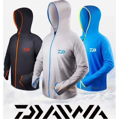 DAIWA Fishing Clothing Men Fishing Waterproof Fishing Jacket Ice Silk Men Quick Drying Clothes Fishing DAWA Breathable Shirt