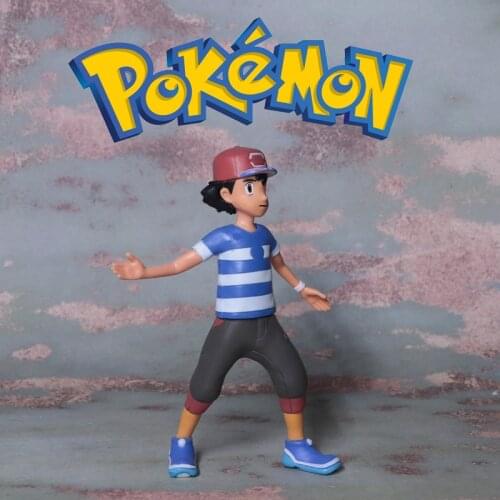 Genuine Bulk Ash Ketchum Character Ornaments Hand-run Pokemon Model Pikachu Figure Toys