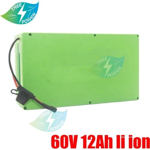 Portable 60v 10ah 12ah Lithium ion battery with bms for 2 wheel citycoco ebike scooter+3A Charger