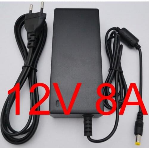 1PCS High quality AC Converter Adapter DC 12V 8A 96W EU US Power Supply Charger for 5050/3528 SMD LED Light or LCD Monitor CCTV