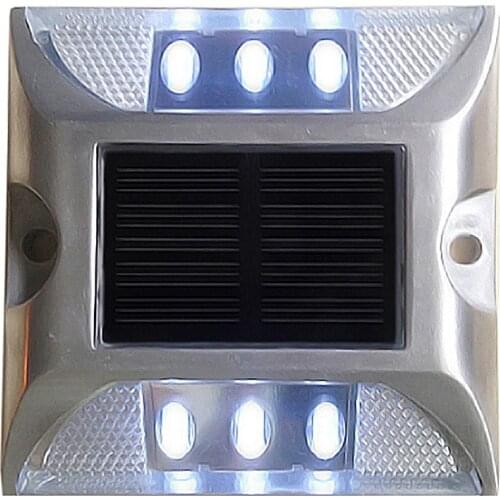 5pcs Solar Deck Lights 6-LED Driveway Light Aluminum Waterproof Outdoor Path Road Stairs Step Ground Lamp for Pathway Garden