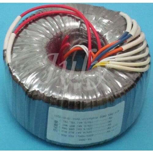 Toroidal transformer 300W dual 22V (6.5A) + dual 15V (0.5A) ring cattle power transformer, oxygen-free copper enameled wire