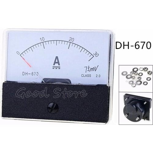 DC DH-670/CQ-670 1A 2A 3A 5A 10A 15A 20A 30A 50A 75A Analog Panel Meter Ammeter Gauge