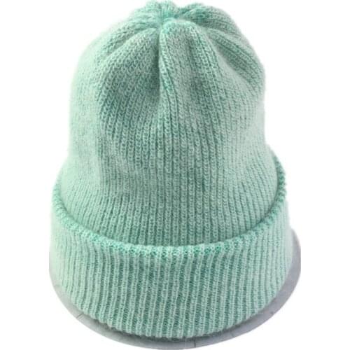 Winter Hat Casual Wool Beanies for Women Fashion Cashmere Knitted Solid Color Hip-hop Skullies Hat Bonnet Girls Caps