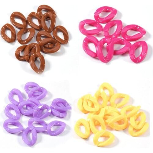 100Pcs 17*24mm Acrylic Chain Links Loose Beads DIY Charm Earrings Chains Women Bag Accessories Shoulder Strap Jewelry Making
