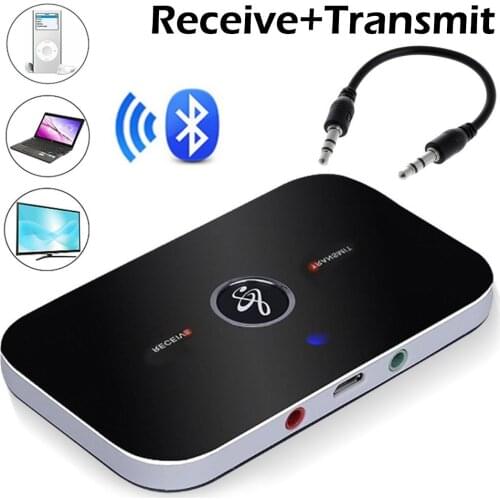 2 in 1 Wireless B6 5.0 Bluetooth Adapter Transmitter Receiver APTX 3.5mm AUX Adapter TV Player Smartphone PC Stereo MP3