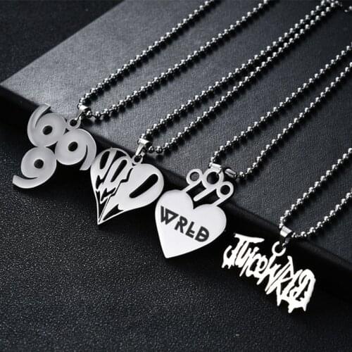 2020 Juice WRLD Pendant Necklace beads Stainless Steel Necklace for women man Fans Gift Collares Mujer gargantilha Collier femme