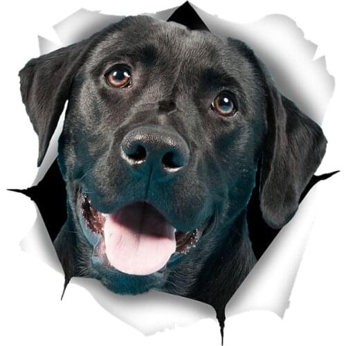 3D Cute Black Labrador Sticker Dog Car Sticker Creative Decal for Wall Car Toilet Room Luggage Skateboard Laptop
