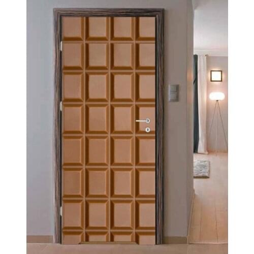 3D Door Sticker Delicious Chocolate Wall Sticker DIY Door Cover Kitchen Home Decoration Accessories Modern 3d Wall Stickers