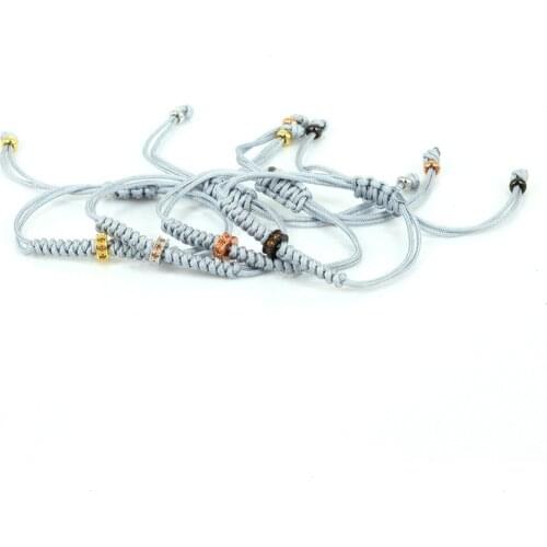 4PCS New Arrive Macrame Braided Bracelets Simple Grey Strip CZ Anil Arjandas Weave Bracelets for Women and Men Valentines Day