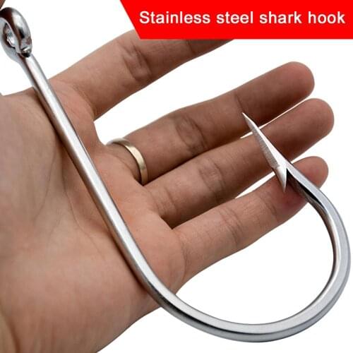 7731 20/0 Saltwater Fishing Hook Jigging Hook Stainless Barbed Steel Fishhook with Hole for Fishing Accessories Pesca Tuna Bait