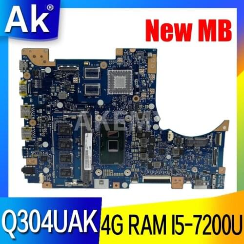 Akemy Q304UAK Laptop Motherboard For Asus Q324UAK Q324UA Q324U Mainboard 90NB0AL0-R00060 4GB RAM I5-7200U