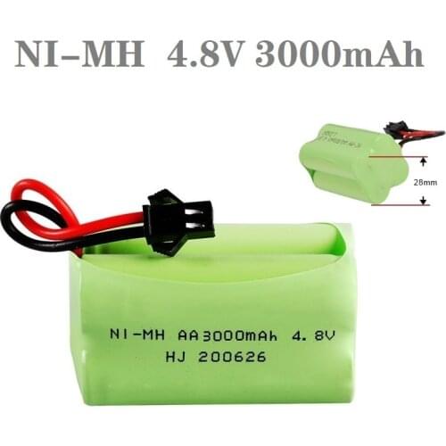 1/2/5pcs NI-MH 4.8V 3000mah rechargeable Battery For RC Cars Ship Tanks Robot 3000 mah batteries for RC toys 4.8 v battery group