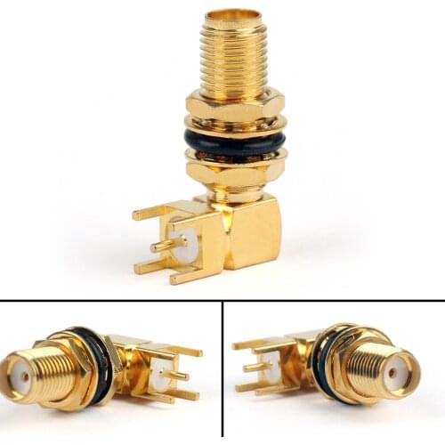 Areyourshop 1PCS SMA Female Jack Bulkhead Solder PCB Mount 5.08mm Right Angle RF Connector