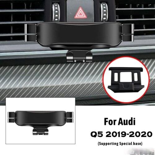 Car Mobile Phone Holder For Audi Q5 2019 2020 Air Vent Outlet Clip Mounts Stand GPS Gravity Navigation Bracket Car Accessories