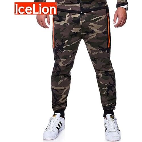 IceLion 2021 New Fashion Camouflage Pants Men Sweatpants Solid Elasticity Mens Joggers Pants Fitness Casual Pencil Trousers Man