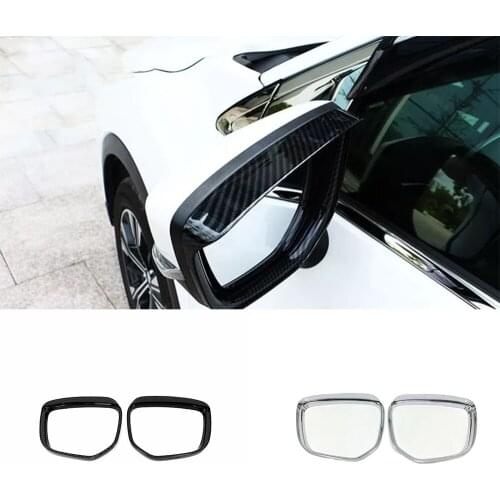 ABS Carbon fibre For Mitsubishi Eclipse Cross 2018 2019 Side Door Rearview Mirror block rain eyebrow Cover Trim Car Accessories