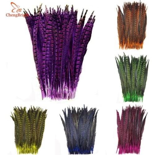 CHENGBRIGHT 50 Pcs 45-50CM Natural Pheasant Tail Feathers High Quality DIY Jewelry Wedding Decorations Feather Pheasant Plume