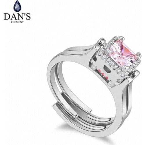 DANS Element Brand Real AAA Zirconia Micro Inlays Rose Gold Color Ring Party For Women Valentine Gift 134043