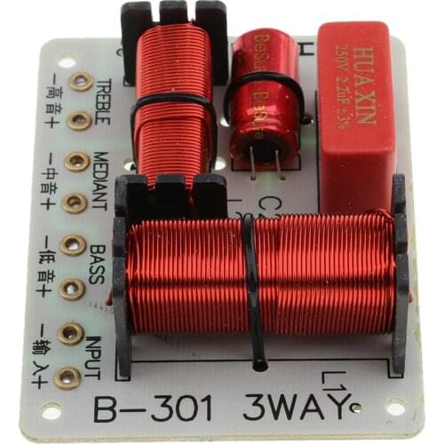 3 Way Audio Speaker Frequency Divider 3 Unit Crossover Filter Replacement, 150W 1000-5000HZ