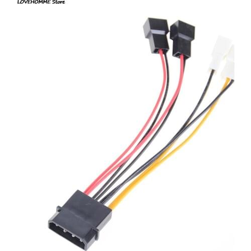 1pc Computer Cooling Fan Cables 12v / 5v DC for CPU PC Case Fan 4-Pin Molex to 3-Pin fan Power Cable Adapter Connector